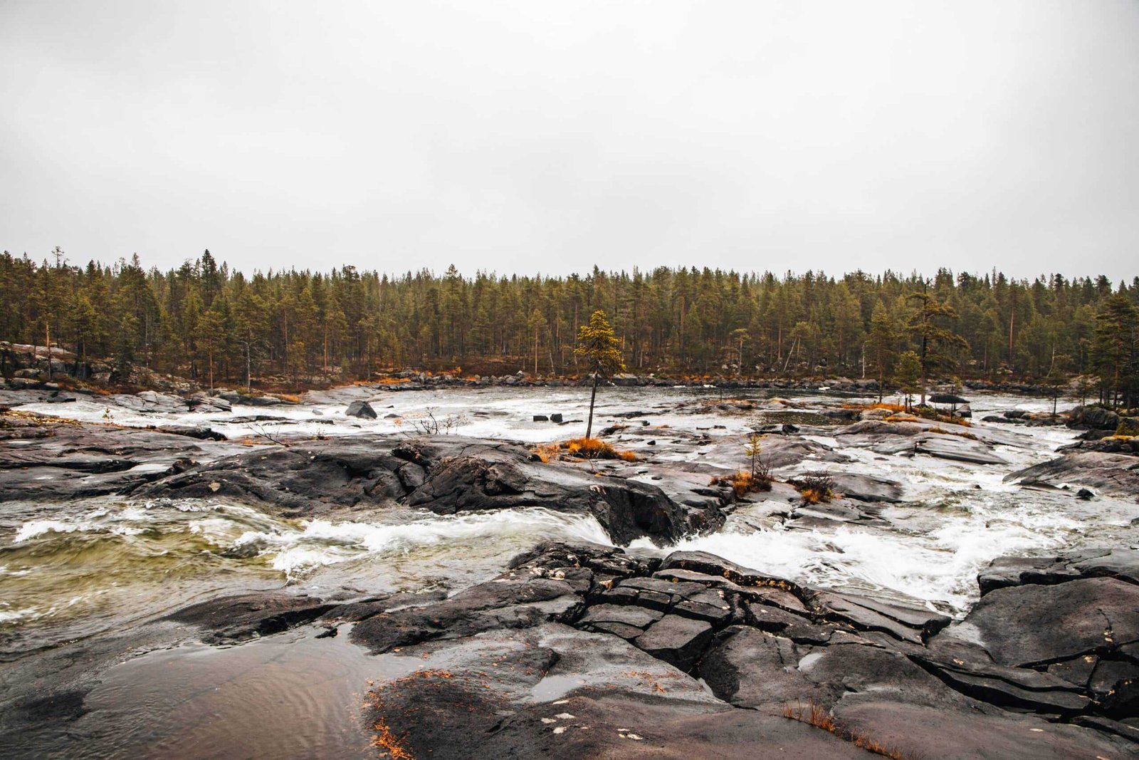 Trollforsen Flusslandschaft mit Felsen - Schweden Roadtrip