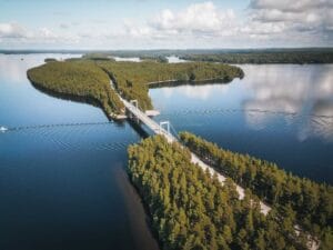 Brücke Pulkkilanharju Luftaufnahme - Finnland Karte