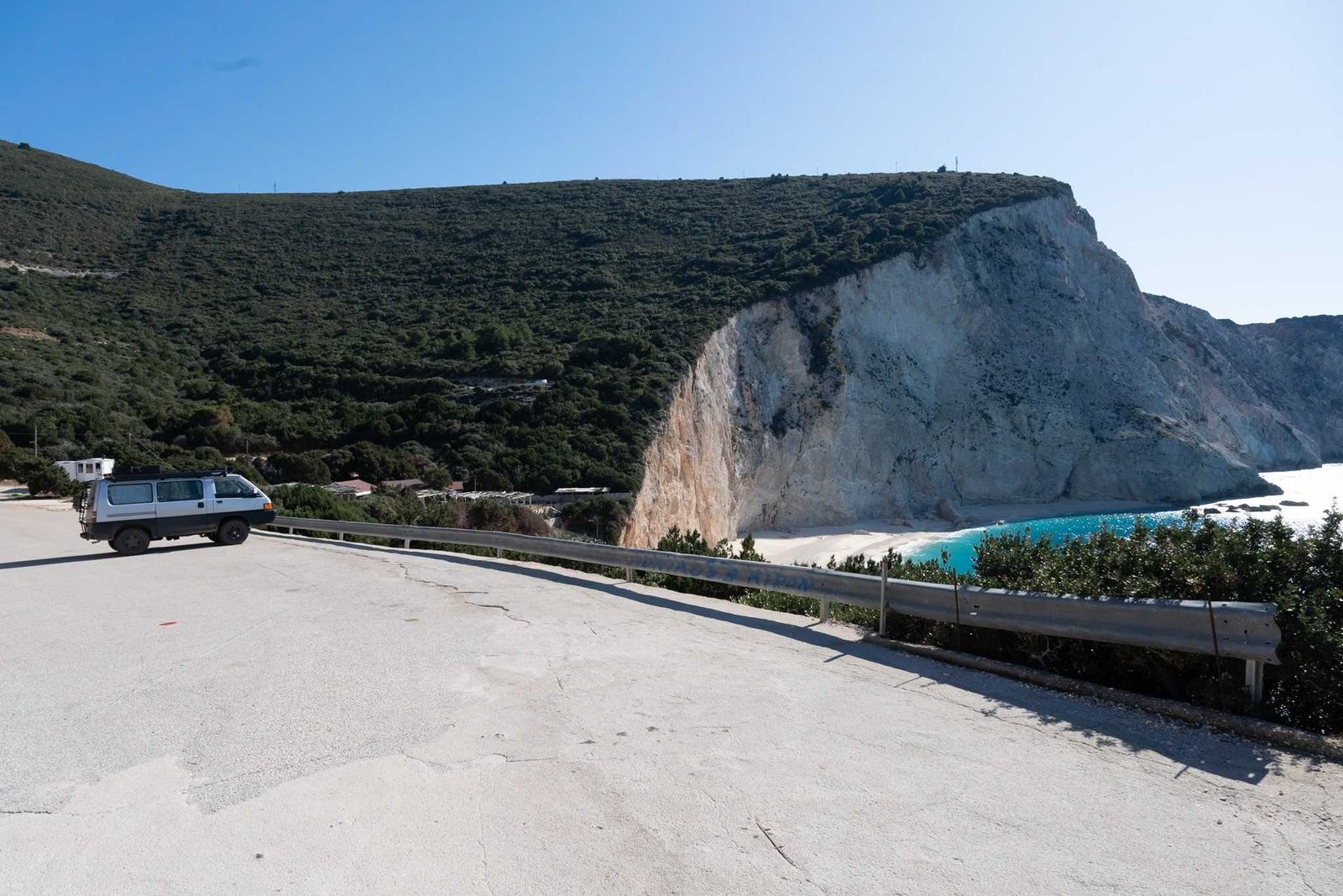 Camper am Strand Porto Katsiki – Griechenland Rundreise