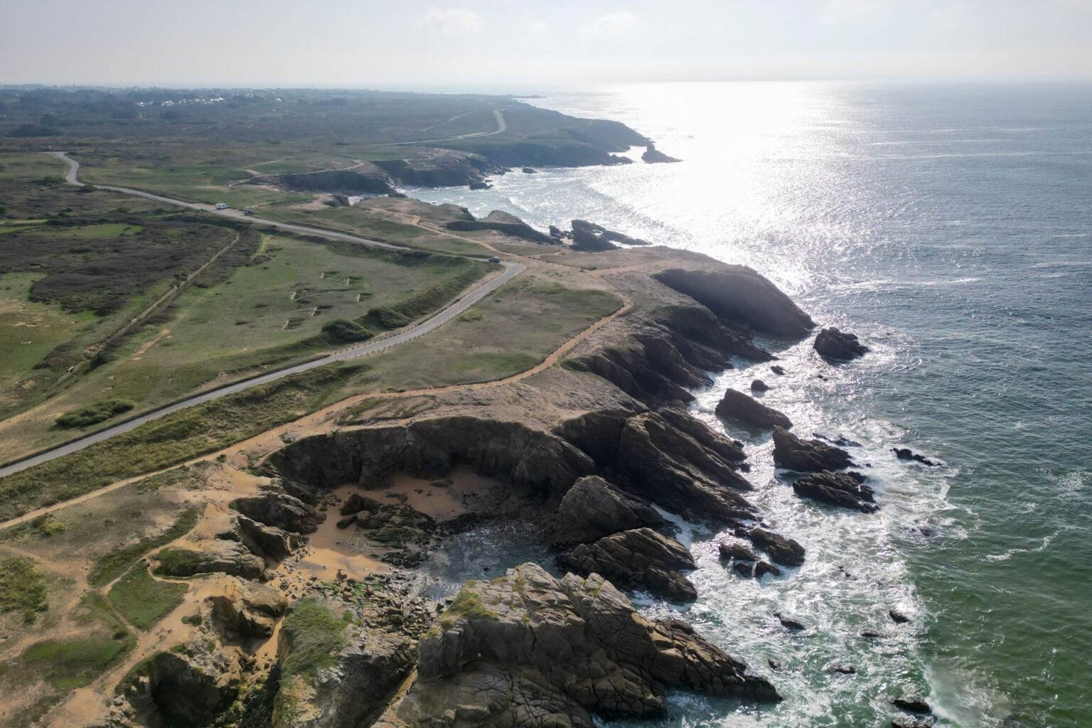 Luftaufnahme Côte Sauvage Halbinsel Quiberon