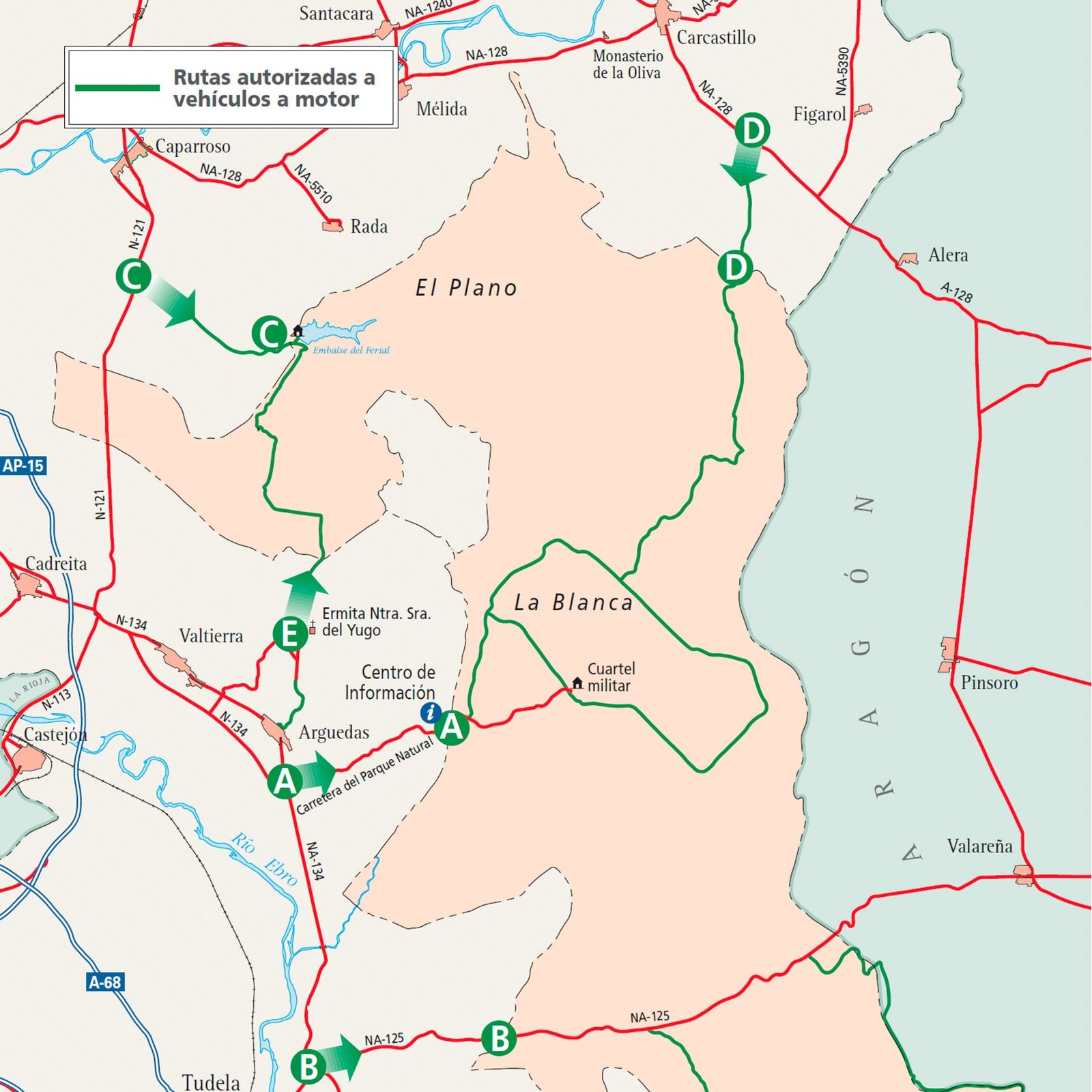 Karte Bardenas Reales