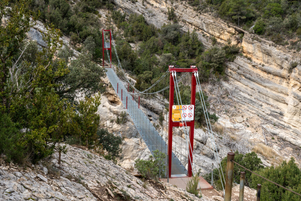 Hängebrücke in der Congost Mont-Rebei