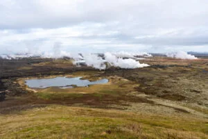 Ausblick auf das Geothermalgebiet Gunnuhver - Halbinsel Reykjanes