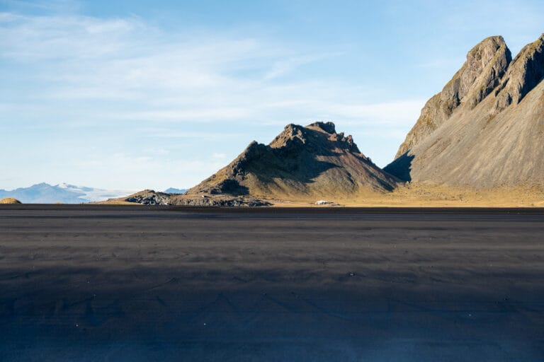 Vestrahorn mit schwarzem Strand - Stokksnes Island - Island Karte