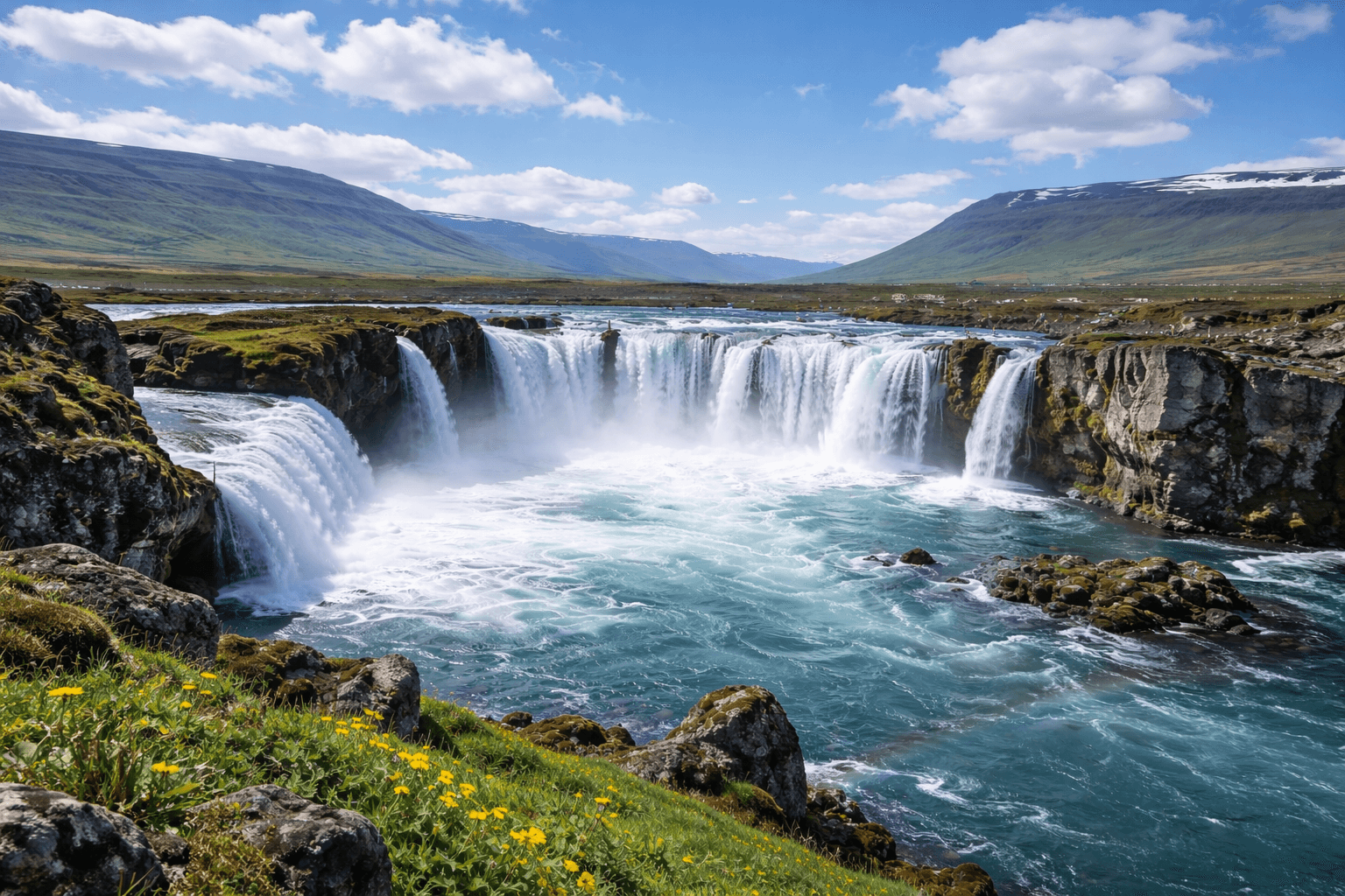 Goðafoss – bekannter Wasserfall in Nordisland