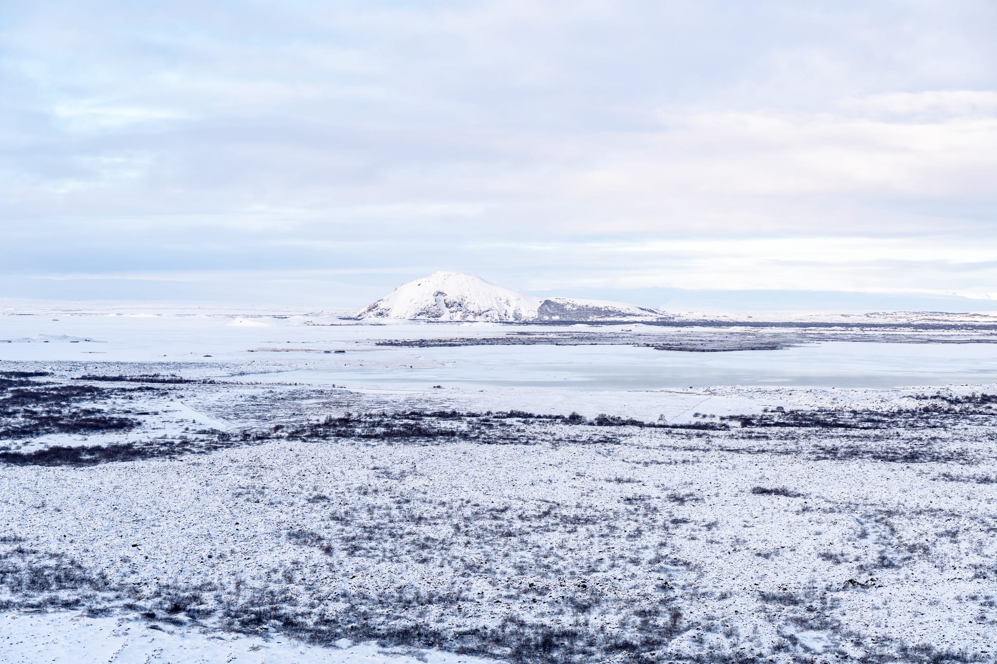 Myvatn im Winter - Schneebedeckter See