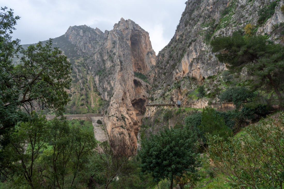Start der Wanderung Caminito del Rey in Andalusien
